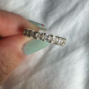 18k Gold & Asscher Cut Moissanite Wedding Band